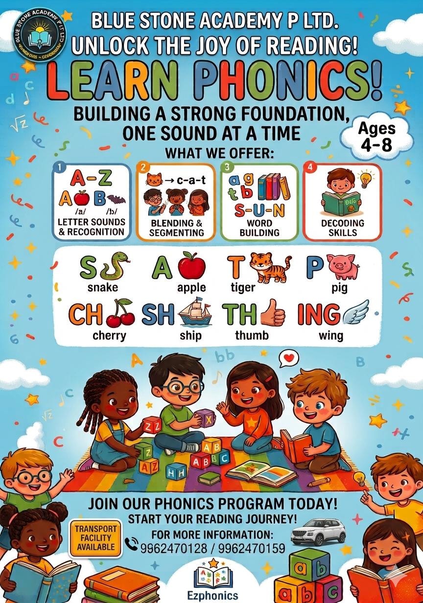 Ezphonics programme flyer — Blue Stone Academy
